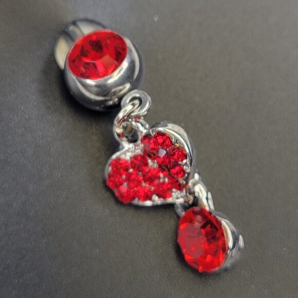 Red Navel Ring Belly Button Piercing Jewelry - Picture 2 of 5